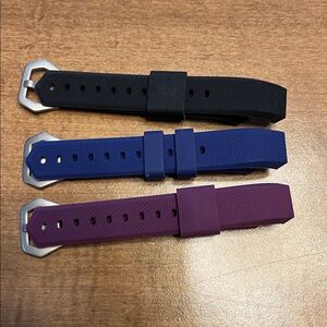 Set of Three fitbit alta Bands - Black, Blue, and Purple